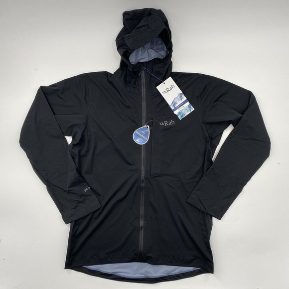 RAB Other - Massdrop x RAB Kinetic Jacket Men's sz L Black Waterproof Full Zip Hooded Rain
